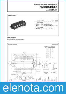 Mitsubishi PM30CTJ060-3 datasheet