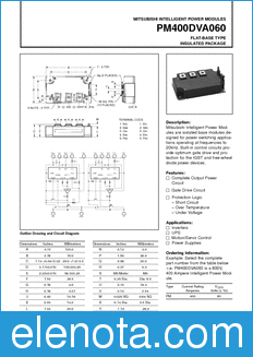 Mitsubishi PM400DVA060 datasheet