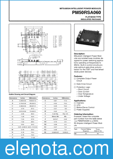 Mitsubishi PM50RSA060 datasheet