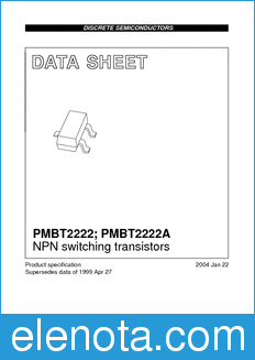 Philips PMBT2222 datasheet