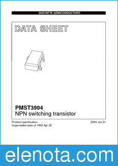Philips PMST3904 datasheet
