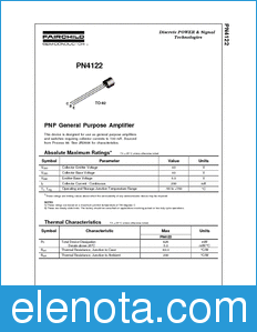 Fairchild PN4122 datasheet