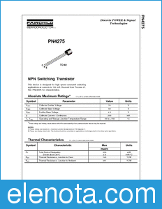 Fairchild PN4275 datasheet