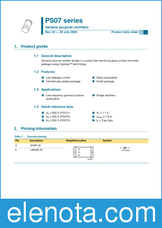 Philips PS07 datasheet