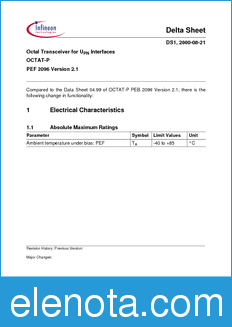 Infineon PSB2197 datasheet