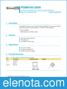 Philips PSMN165-200K datasheet