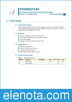 Philips PSSI2021SAY datasheet