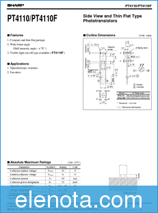 Sharp Electrionic PT4110F datasheet