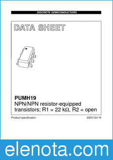 Philips PUMH19 datasheet