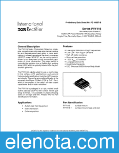 International Rectifier PVY116 datasheet