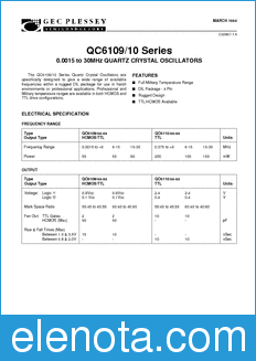 Zarlink Semiconductor QC6109 datasheet
