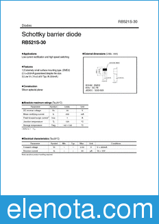 Rohm RB521S-30 datasheet