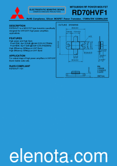 Mitsubishi RD70HVF1 datasheet