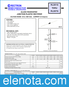 Rectron RL206G-B datasheet