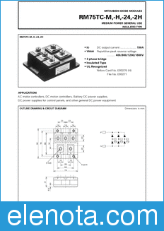 Mitsubishi RM75TC-2H datasheet