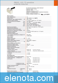 RELPOL RM85 105 sensitive datasheet