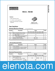 Fairchild RS1B datasheet