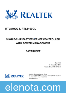 Realtek Semiconductor RTL8100C datasheet