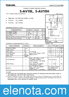 Toshiba S-AV10H datasheet