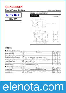 Shindengen S15VB20 datasheet