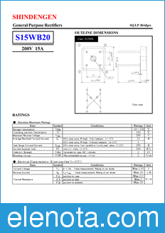 Shindengen S15WB20 datasheet