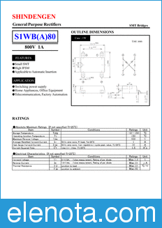 Shindengen S1WBA80S datasheet