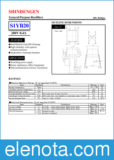 Shindengen S1YB20 datasheet