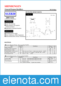 Shindengen S1ZB20D datasheet