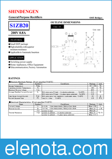 Shindengen S1ZB20S datasheet