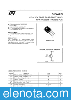STMicroelectronics S2000AFI datasheet