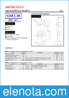 Shindengen S20LC40 datasheet