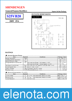 Shindengen S25VB20 datasheet