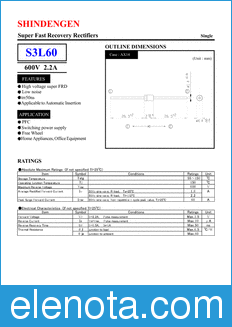 Shindengen S3L60 datasheet