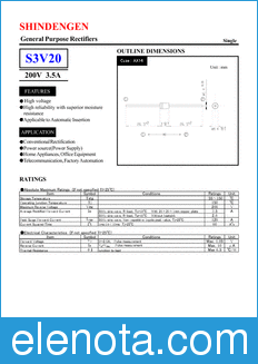 Shindengen S3V20 datasheet