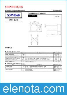 Shindengen S3WB60 datasheet