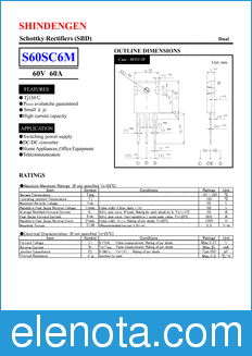 Shindengen S60SC6M datasheet