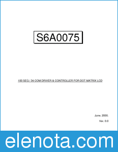 Samsung S6A0075 datasheet