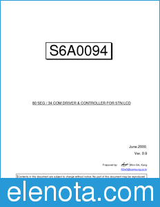 Samsung S6A0094 datasheet
