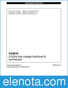 Philips SA8016 datasheet