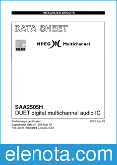 Philips SAA2505H datasheet