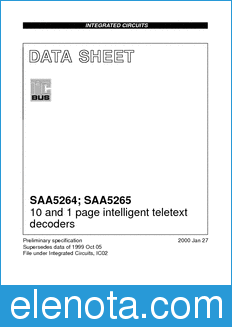 Philips SAA5264 datasheet