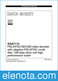 Philips SAA7114 datasheet