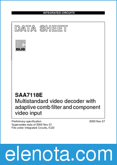 Philips SAA7118E datasheet