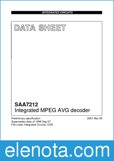 Philips SAA7212 datasheet