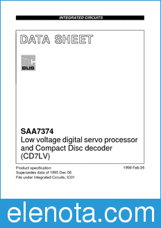 Philips SAA7374 datasheet