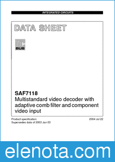 Philips SAF7118 datasheet