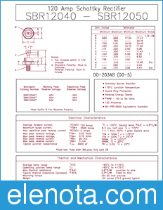 Microsemi SBR12045R datasheet