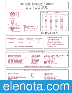 Microsemi SBR6030L datasheet