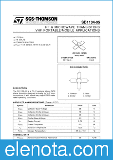 STMicroelectronics SD1134-05 datasheet