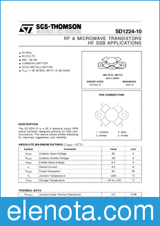 STMicroelectronics SD1224-10 datasheet
